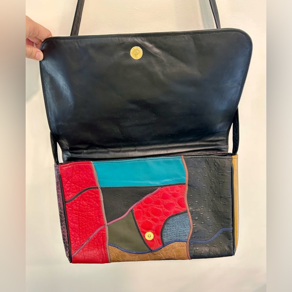 Carlos Falchi Vintage Leather Bag Patchwork EUC - Picture 3 of 11